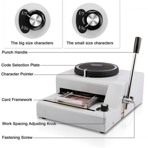 Embossing Machine 72 Characters Card Embosser Printer Gift Card Credit ID PVC Card Embosser Stamping Machine Manual Embosser Machine - Image 8