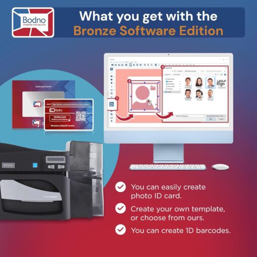 Fargo DTC4500e Dual Sided ID Card Printer & Complete Supplies Package with Bodno ID Software – Bronze Edition - Image 3