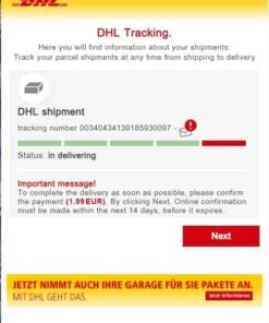 DHL SCAMPAGE FAKE SHIPMENT NOTIFICATION